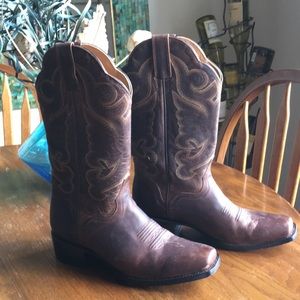 Ladies leather cow boy boots